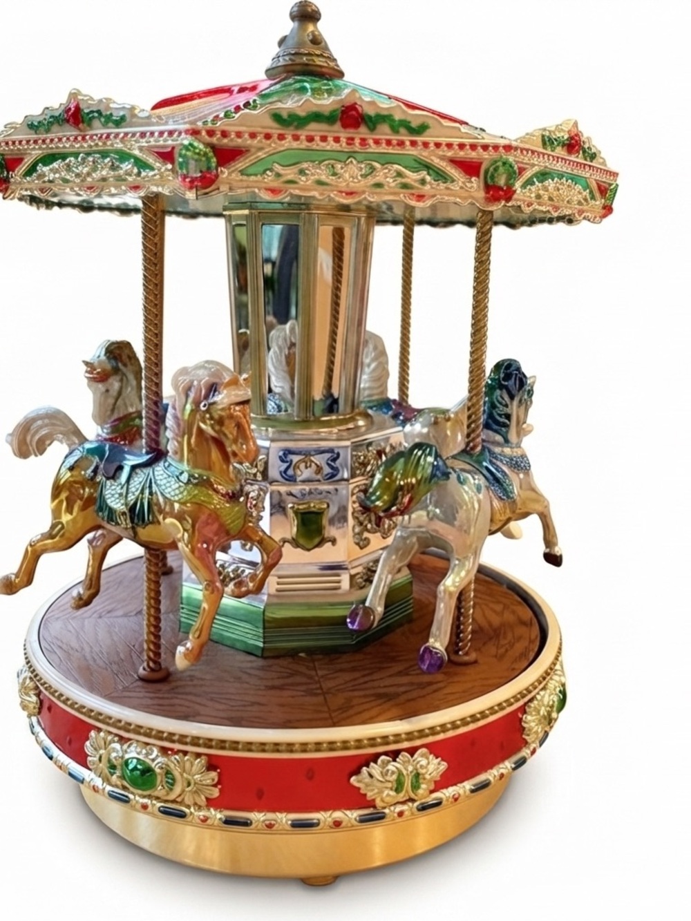 Mr Christmas Musical Holiday Carousel Merry Go Round 2001  15 songs Box Inc